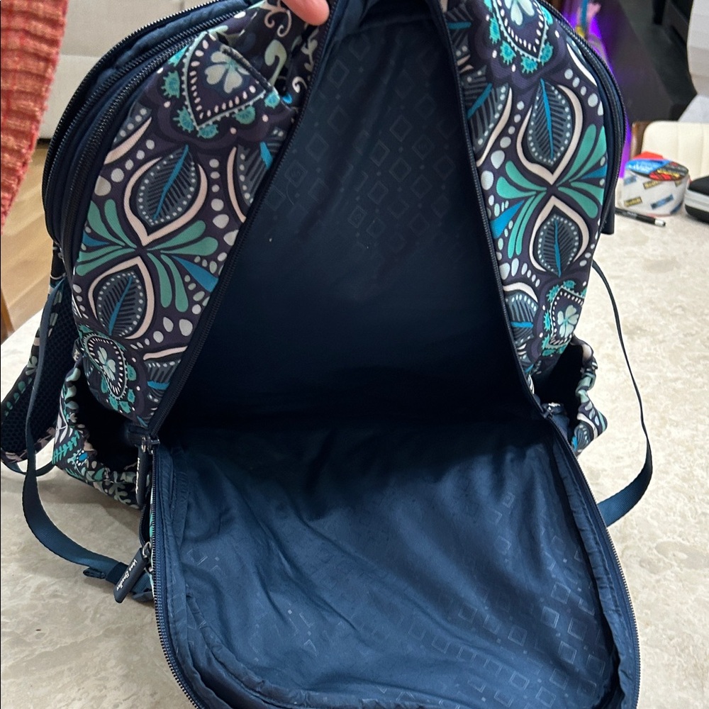 Vera Bradley Paisley Backpack in Blue and Teal - Picture 6 of 8